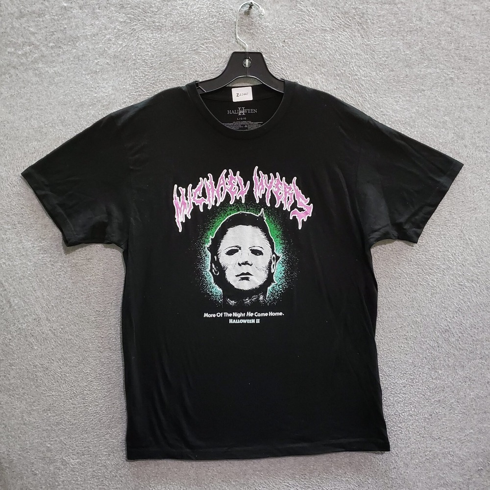 Halloween II Men T-Shirt Large Black Michael Myers The Night He Came Home Tee